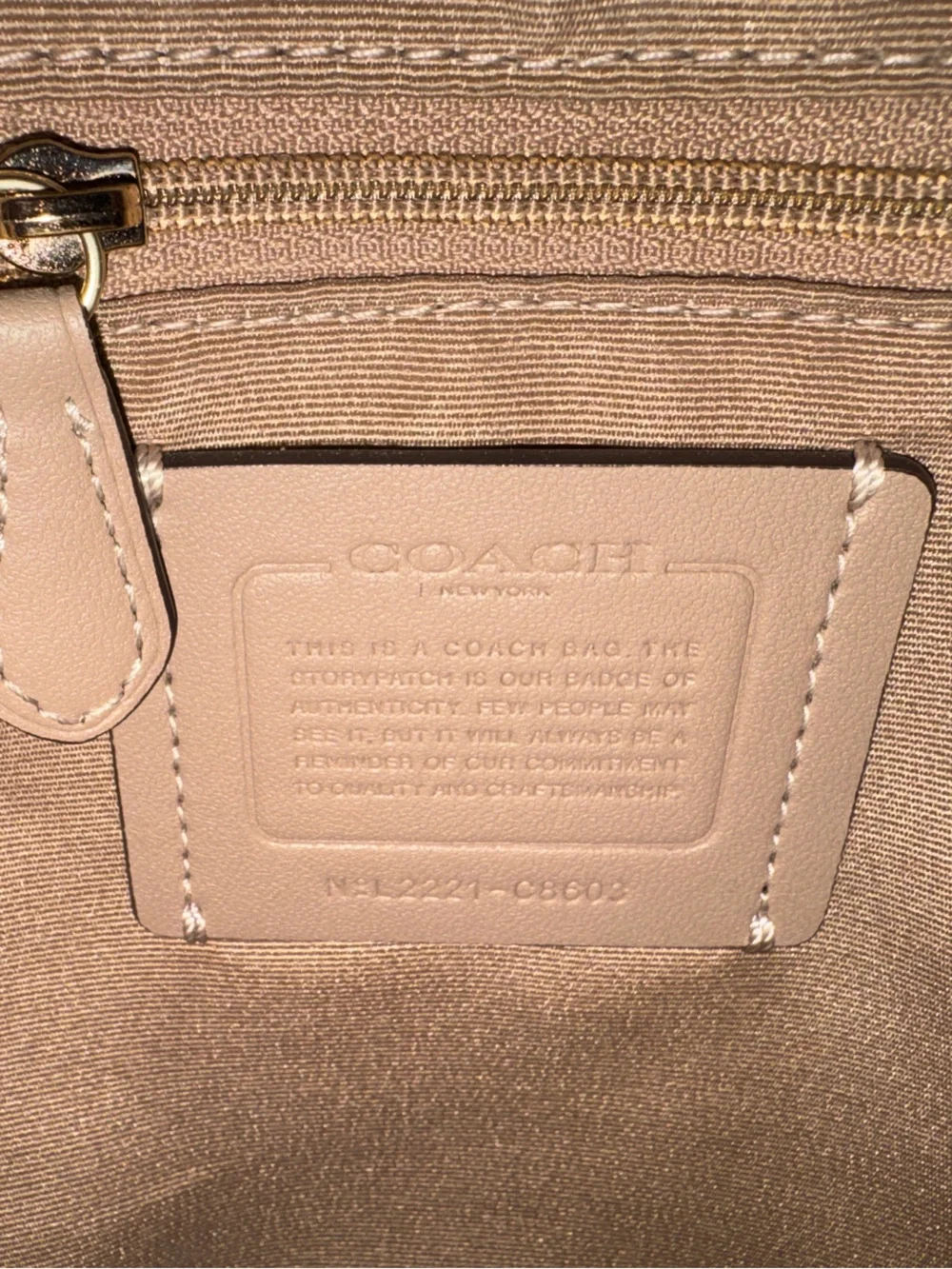 Coach Cream Pebbled Leather Mini Backpack with Gold Hardware